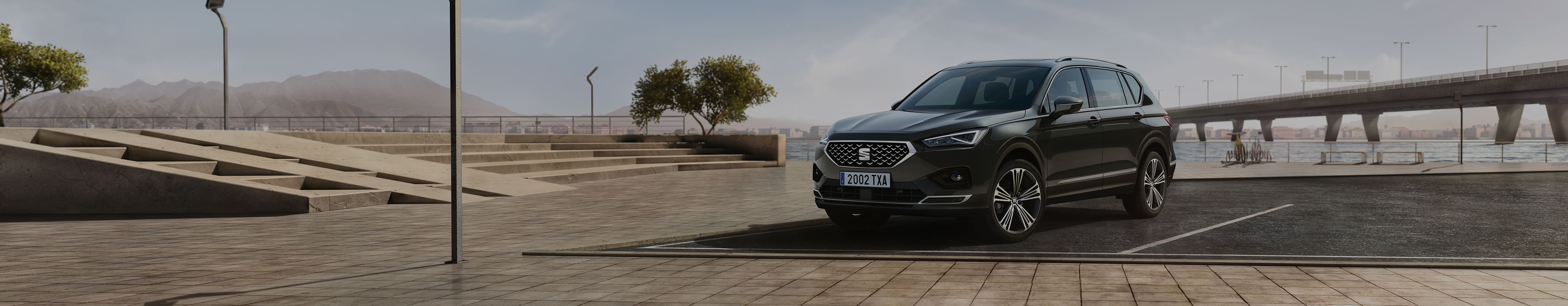 SEAT Tarraco 2021 SUV in dolphin grey colour parked